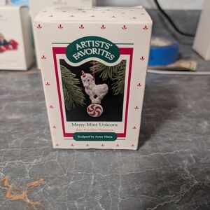 Hallmark Artists Favorites Merry Mint Unicorn 1988 Christmas Ornament